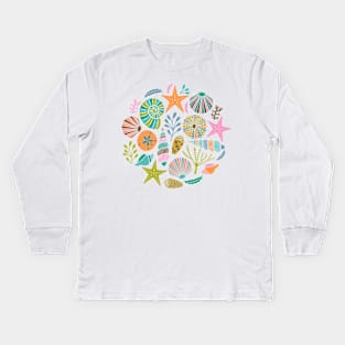 Retro Shells Kids Long Sleeve T-Shirt